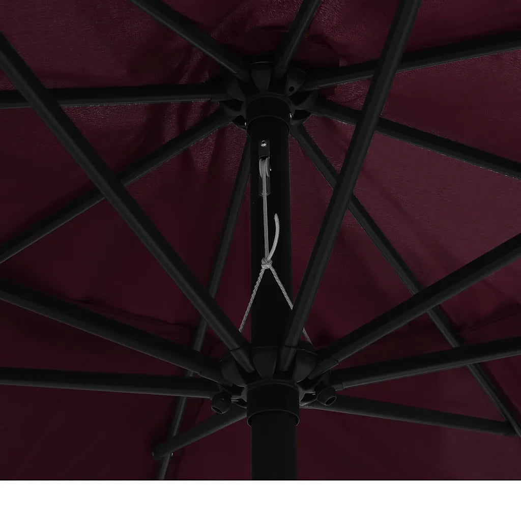 Ombrello | Parasolne da Esterni con Palo in Metallo 390 cm Rosso Bord¨°