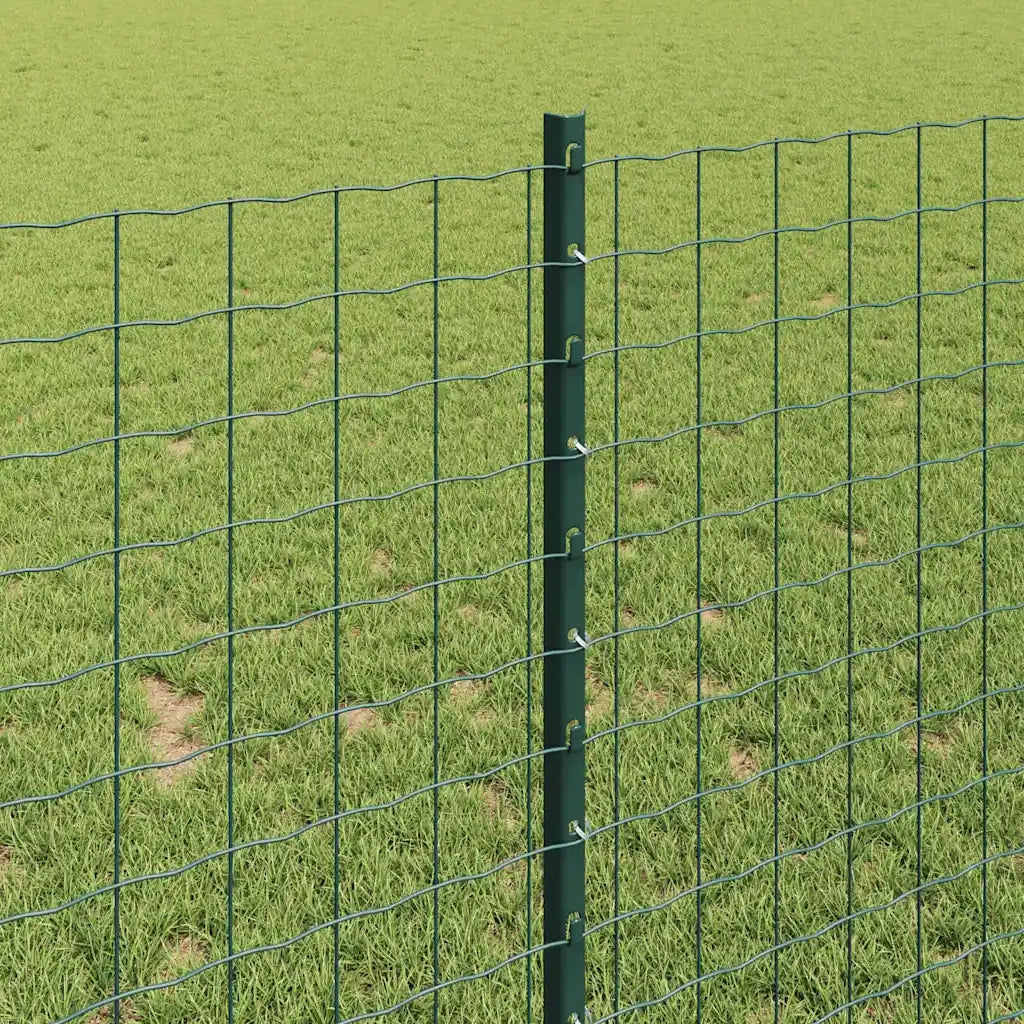 Palo della recinzione 11 pz Verde 100 cm Acciaio CFW9559130