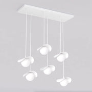 Lampada a sospensione Ritual 6 in acciaio bianco opaco
