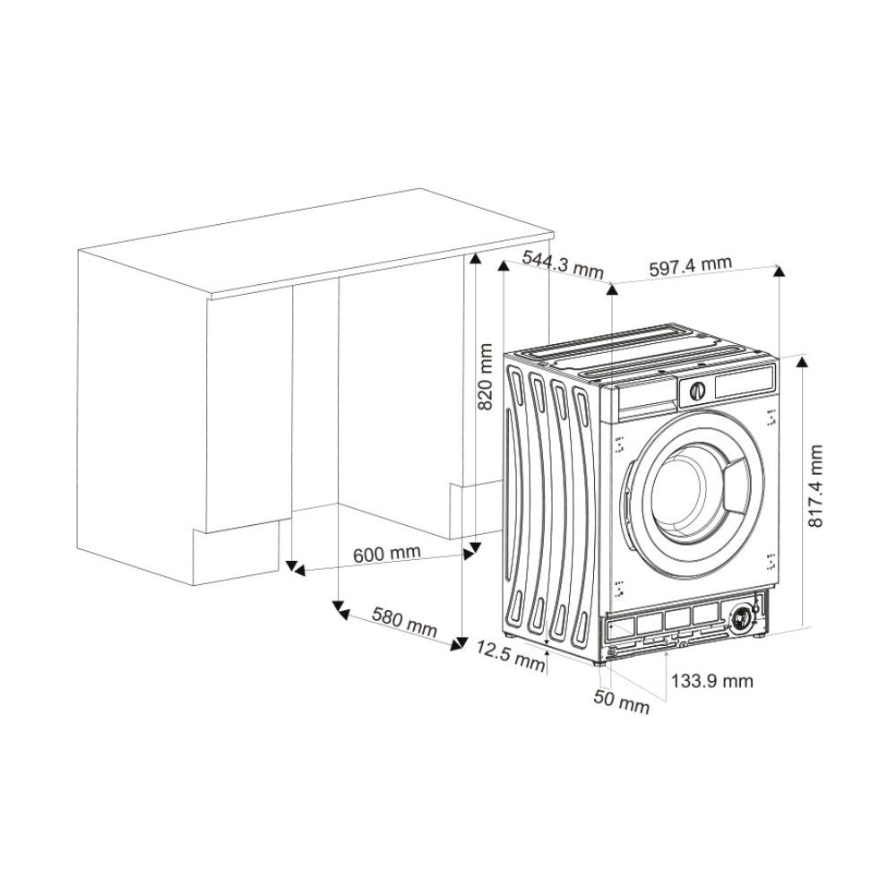 Lavatrice incasso Daewoo WMIC84XWB1IT 1400 giri 8 kg bianco classe B