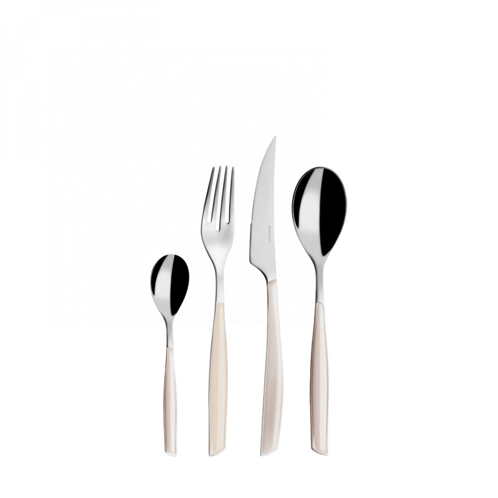 GLAMOUR, Posate Set 24 Pz, Scatola Gallery, Casa Bugatti Colore: Avorio