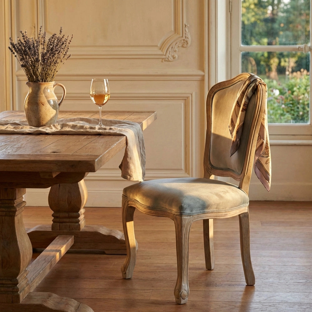 SEDIA CHARLENE IN VELLUTO GRIGIO