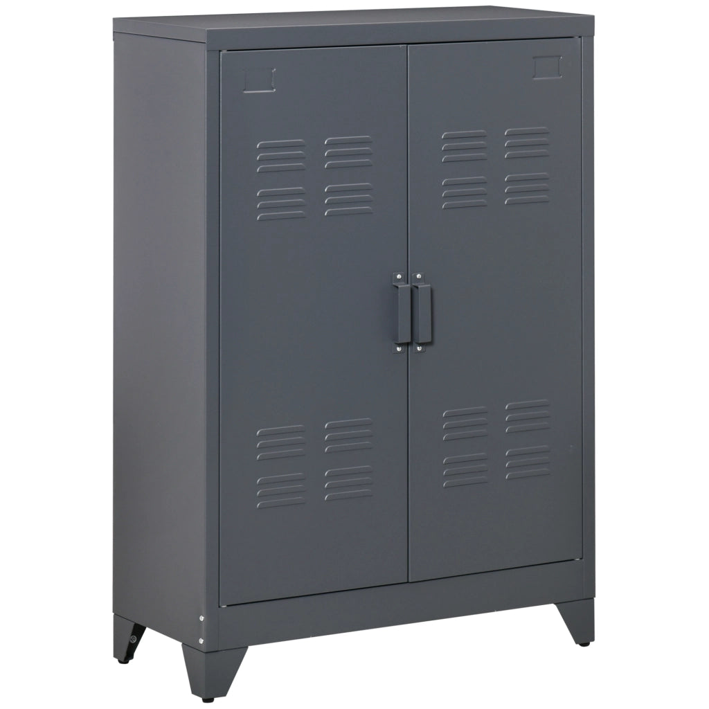 Armadio Metallico con 2 Ripiani ¨C zephmum ¨C Grigio 75x33x110 cm