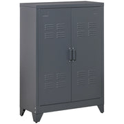 Armadio Metallico con 2 Ripiani ¨C zephmum ¨C Grigio 75x33x110 cm