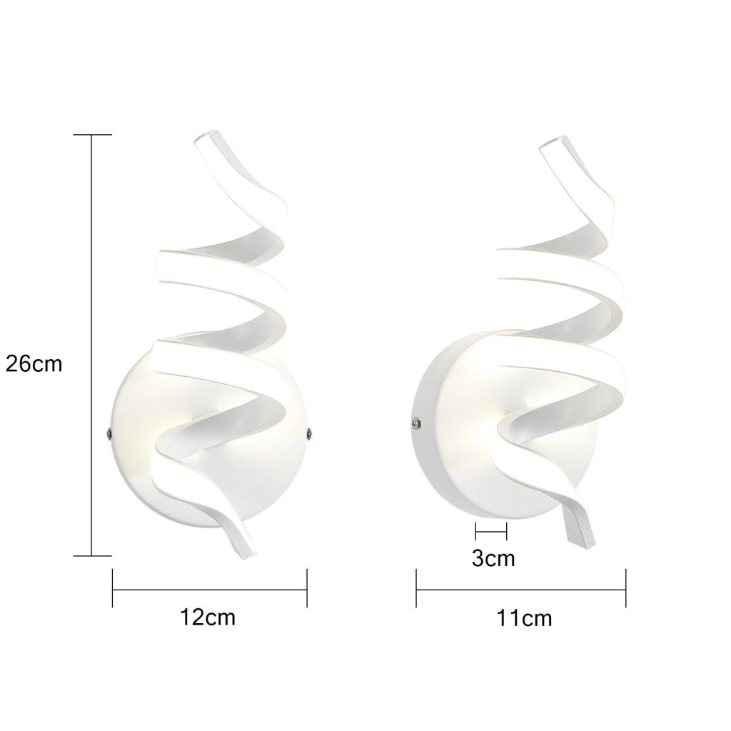 ZMH Applique a LED per interni bianca moderna 7W bianco caldo per soggiorno