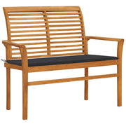Panca da giardino mobili da esterno per patio mobili da terrazza e cuscino antracite 112 cm legno massello di teak 02_0011711