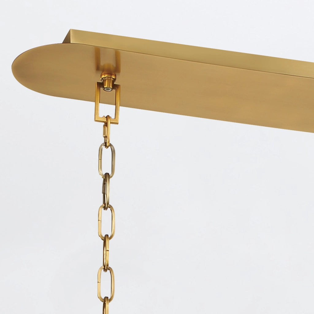 Lampadario Nottingham ottone 6xE27 vetro ambra Quintiesse