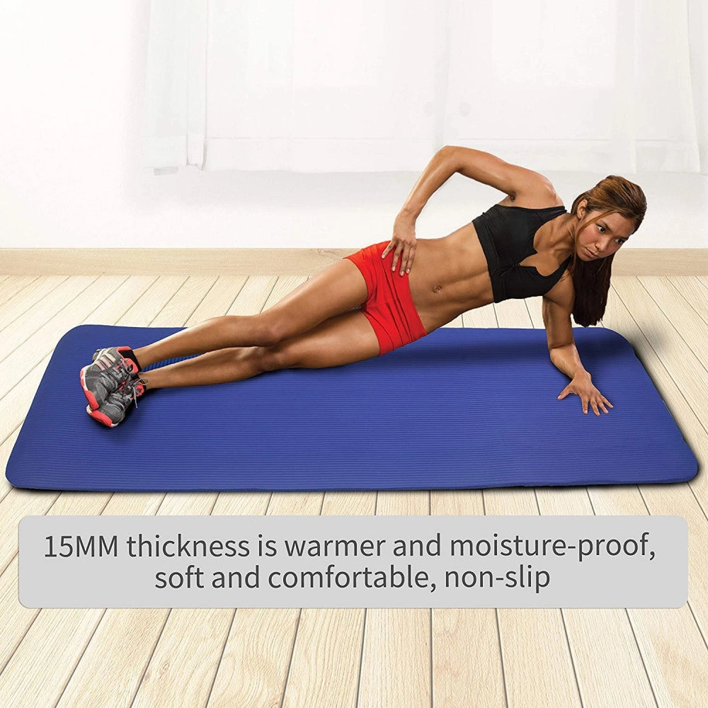 Trade Shop - Tappetino Tappeto Yoga Palestra 180x62 Tappeto Fitness Addominali Aerobica -