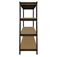 Scaffale in Acciaio Senza Bulloni Q-Rax Nero Largo 160cm per Magazzino e Box