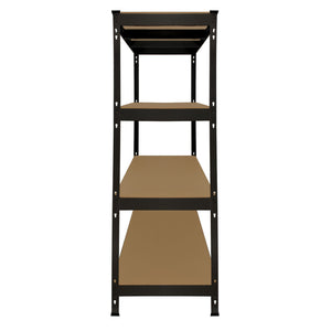 Scaffale in Acciaio Senza Bulloni Q-Rax Nero Largo 160cm per Magazzino e Box