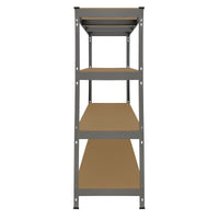 Scaffale in Acciaio Senza Bulloni Q-Rax Grigio Largo 160cm per Magazzino e Box