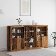 Credenza con luci LED Legno invecchiato 181.5x37x100 cm Legno ingegnerizzato