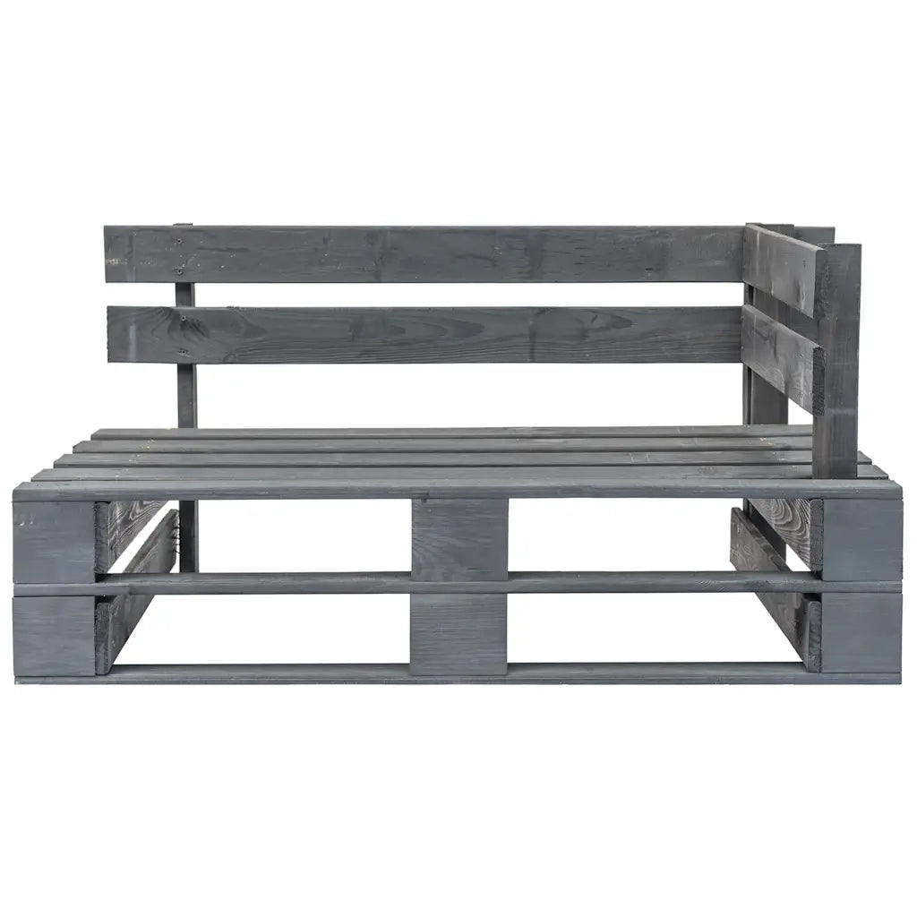 Panchina Angolare da Giardino | Panca da Giardino su Pallet in Legno Grigio