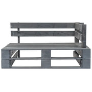 Panchina Angolare da Giardino | Panca da Giardino su Pallet in Legno Grigio