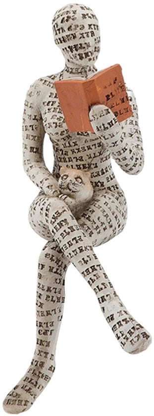 Scultura femminile moderna - Figurina donna che legge - Decorazione per la stanza - Articolo decorativo per libreria - Oggetto unico di decorazione per la casa - Progetto artistico