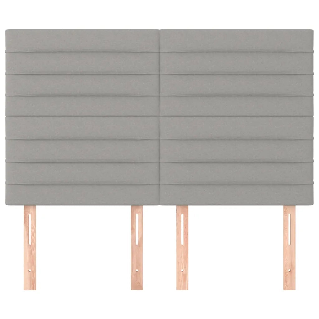 Testiera | Testata Grigio Chiaro 144x5x118/128 cm Tessuto