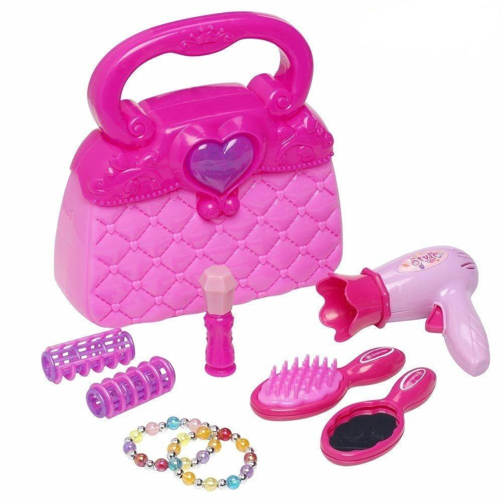 Trade Shop - Borsetta Con Accessori Capelli Phon Pettine Bracciali Borsa Giocattolo -
