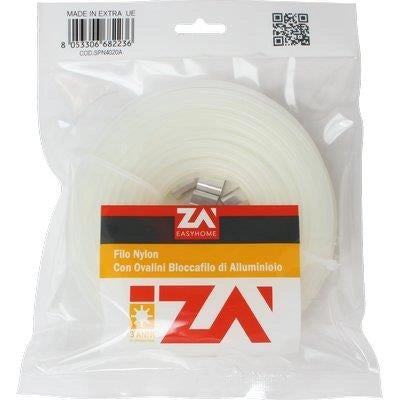 FILO NYOFIL + MORSETTI SELF - NYLON BIANCO MM 4 MT 10 + 2 MORSETTI- 4 confezioni