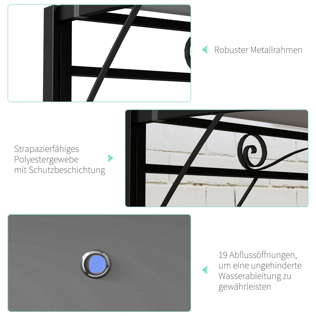 Gazebo con tetto apribile ¨C zephmum ¨C Grigio scuro 3x2.5m