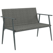 Divano da Giardino 2 Posti in Resina e Acciaio ¨C zephmum ¨C Grigio 110x58x78cm