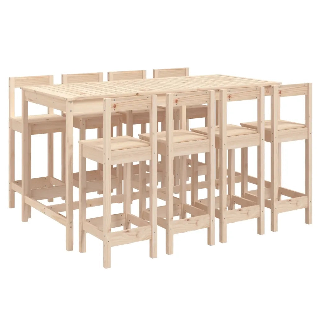 Set Bar da Giardino 9 pz in Legno Massello di Pinocod mxl 70261