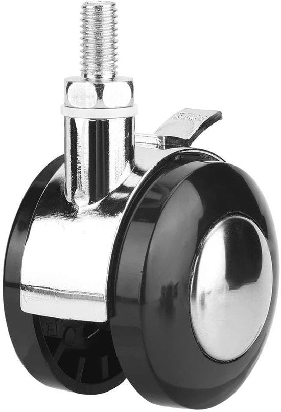 Set di 4 Pneumatici di Rotazione per Mobili - 2 pollici - Pneumatici di Rotazione con Frizione - Pneumatici di Rotazione con Boccole - Pneumatici di Rotazione di Ricambio - 360° di Rotazione, 60lb/30kg di Carico - Pneumatici di Rotazione per Mobili