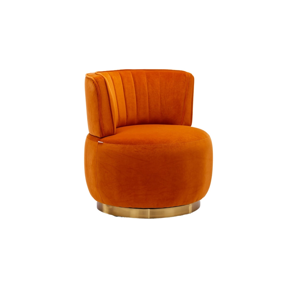 poltrona girevole 360Â° con schienale ergonomico e seduta imbottita in velluto arancione 62;5 Ã— 62 Ã— 69;5 cm