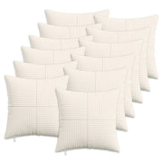 Federa 12 pcs ALMELO Crema 45 x 45 cm corduroy 914757