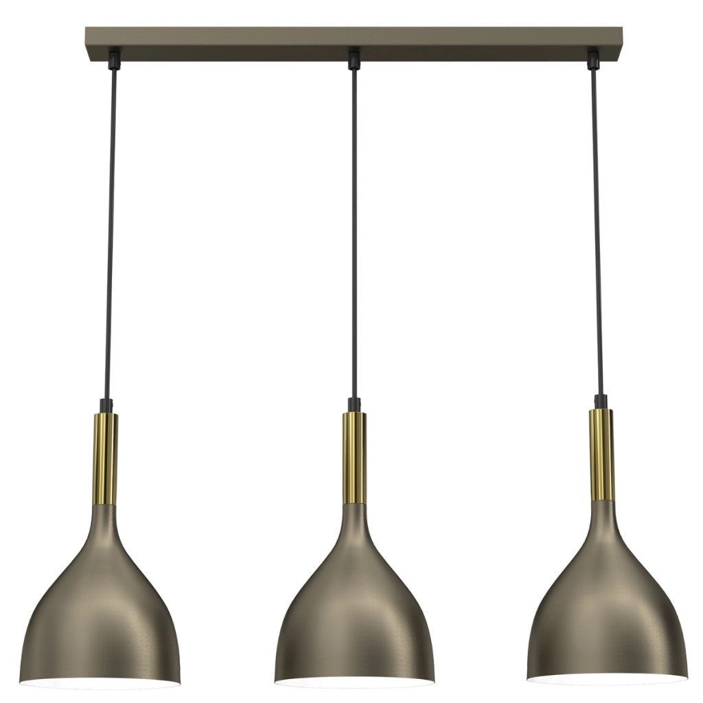 Lampada sospesa Noak oro titanio 3 luci 72cm E27 Luminex