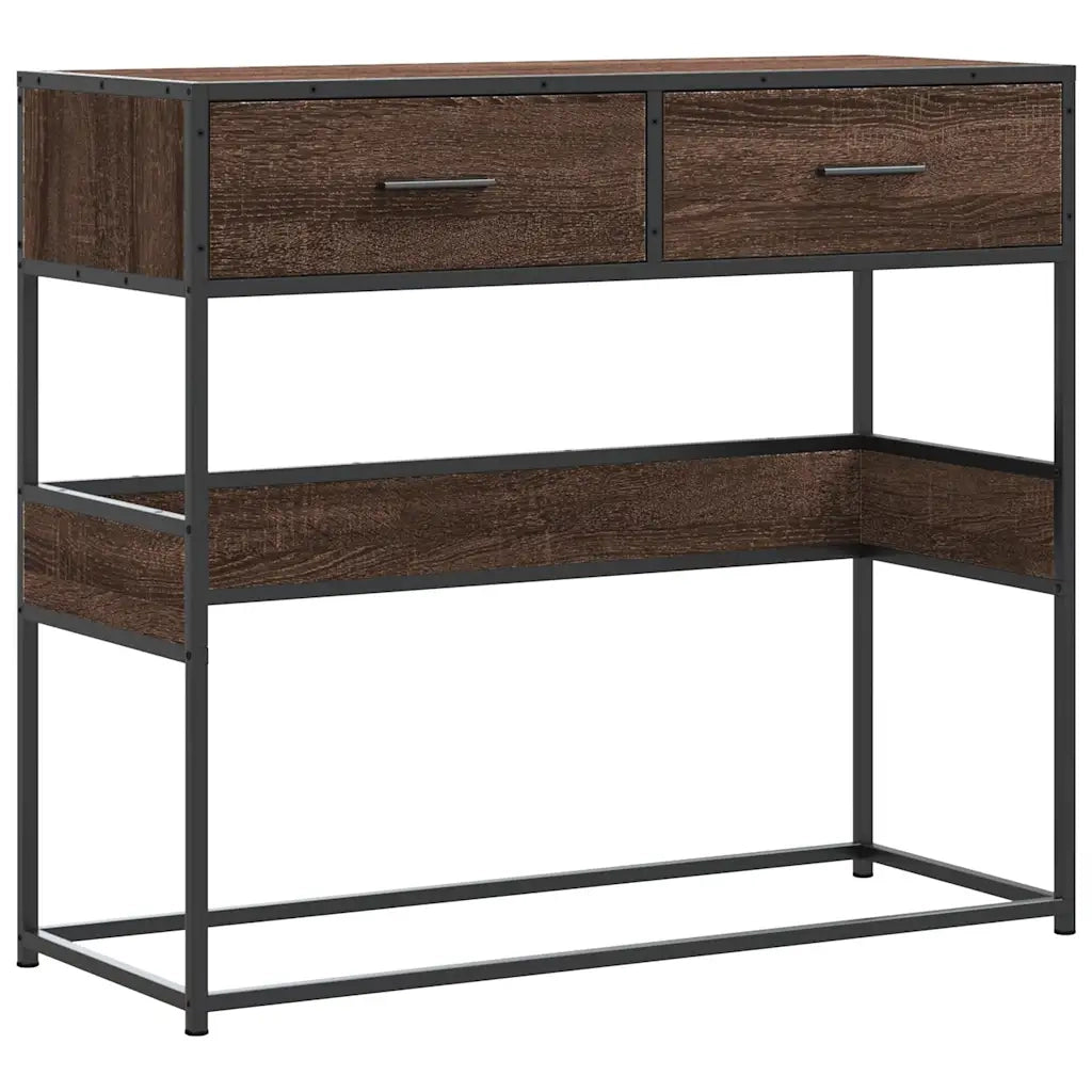 vidaXL Tavolo Consolle Rovere Marrone 90x35x80 cm Legno Multistrato