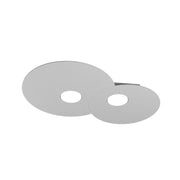 Toplight Plafoniera da soffitto rotonda 2 luci Cloud con attacco GX53, struttura colore grigia, design moderno 50x35x3cm
