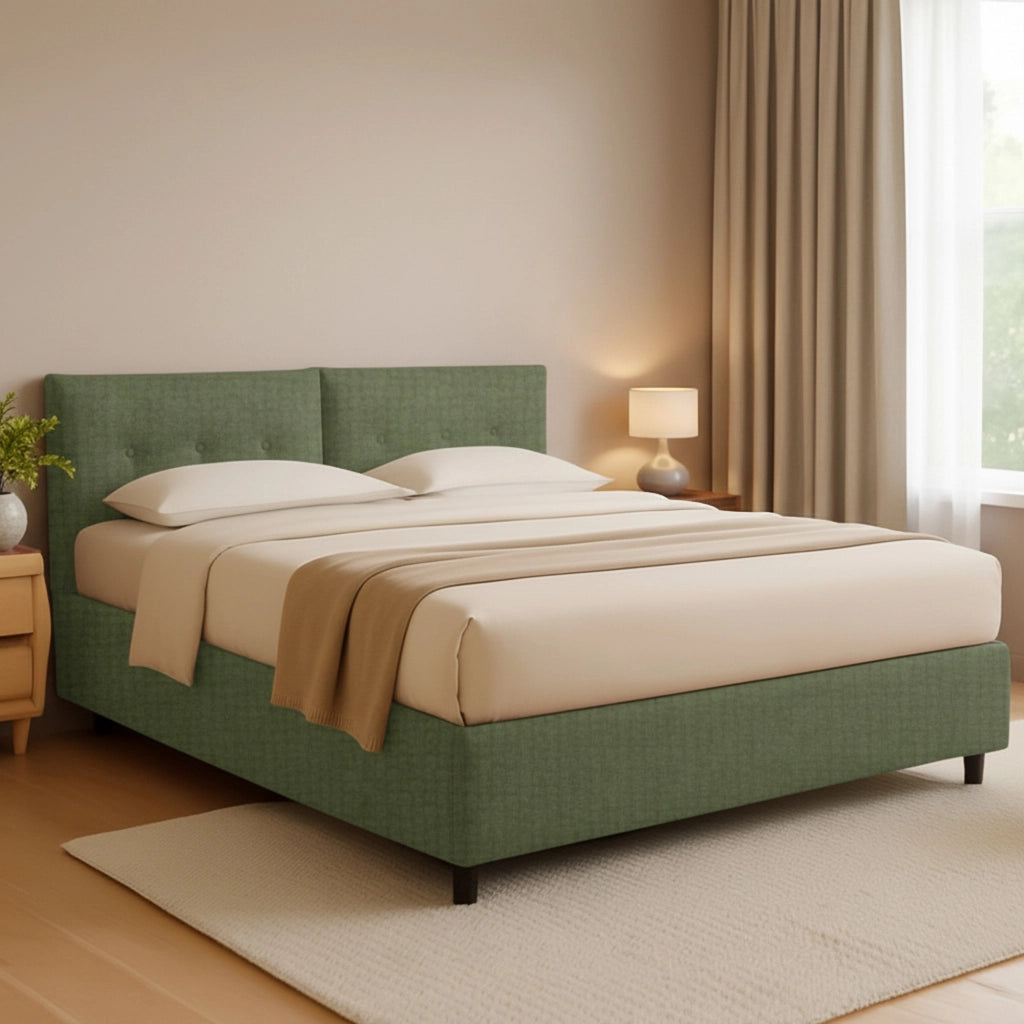 York, Letto Piazza e Mezza Sfoderabile Made in Italy, Verde