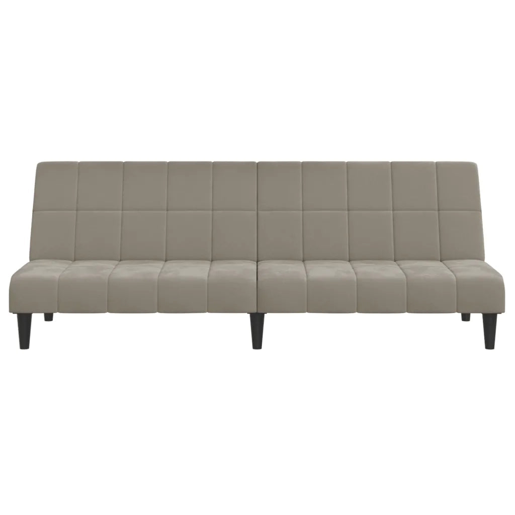 Divano letto | Sof¨¤ letto | Letto singolo a 2 Posti Grigio Chiaro in Velluto