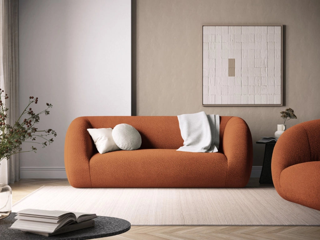 Cosmopolitan Design - Divano "Essen" 2 posti in bouclé marrone 