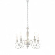 Lampadario Shabby Chic Cascina Bianco 5 Luci E14