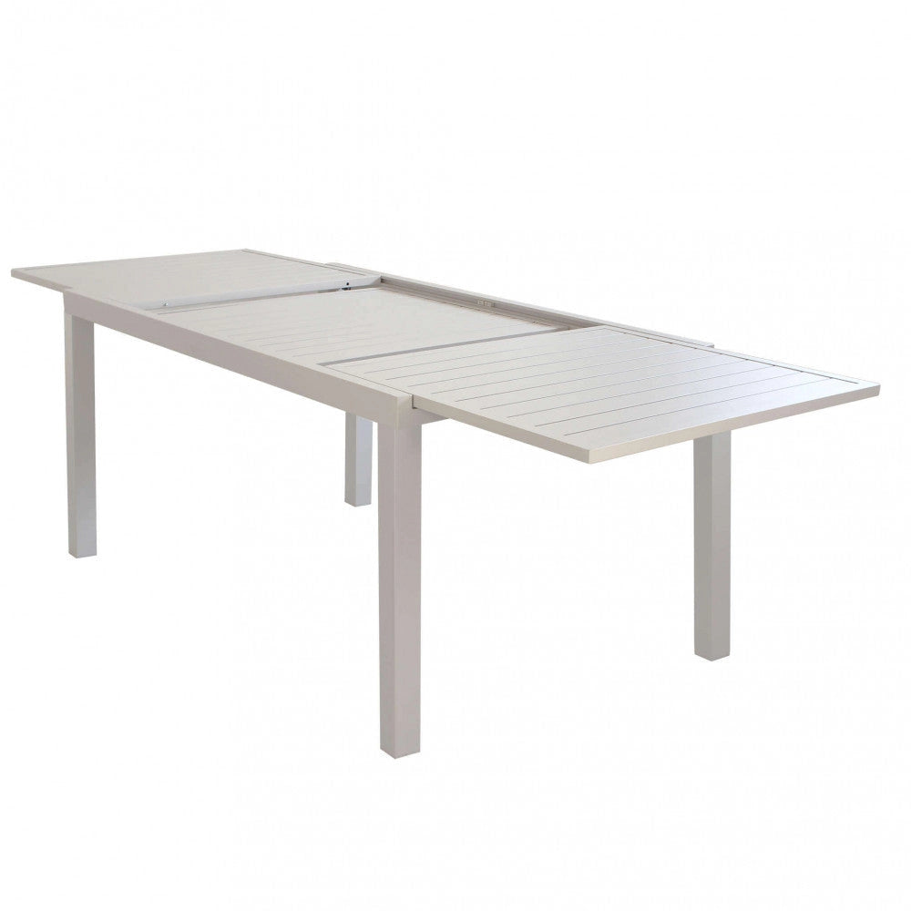 Tavolo Formentera 160/240x90x75 h cm in Alluminio Tortora