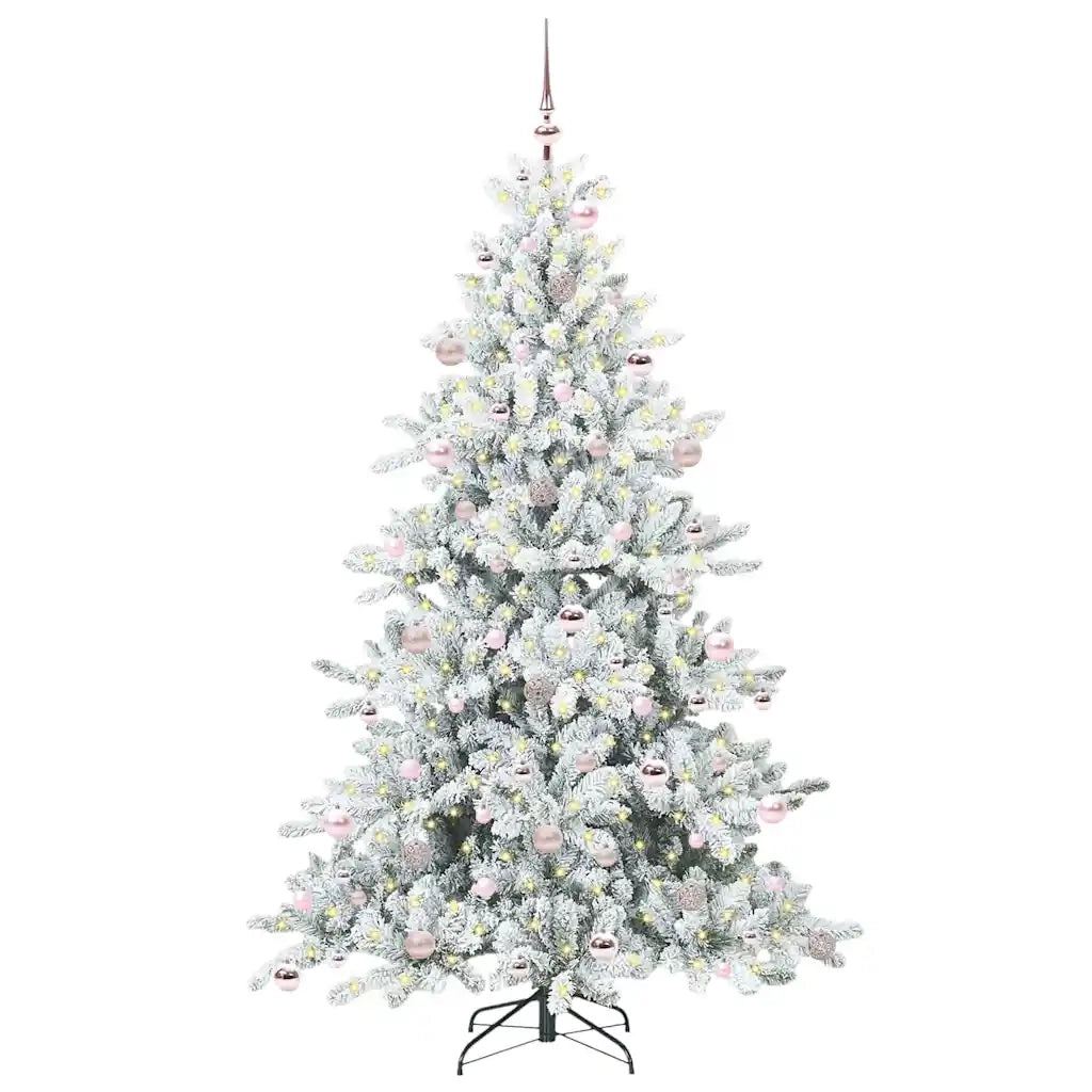 Albero di Natale | Decorazioni natalizie Artificiale con Rami Pieghevoli Bianco 210 cm