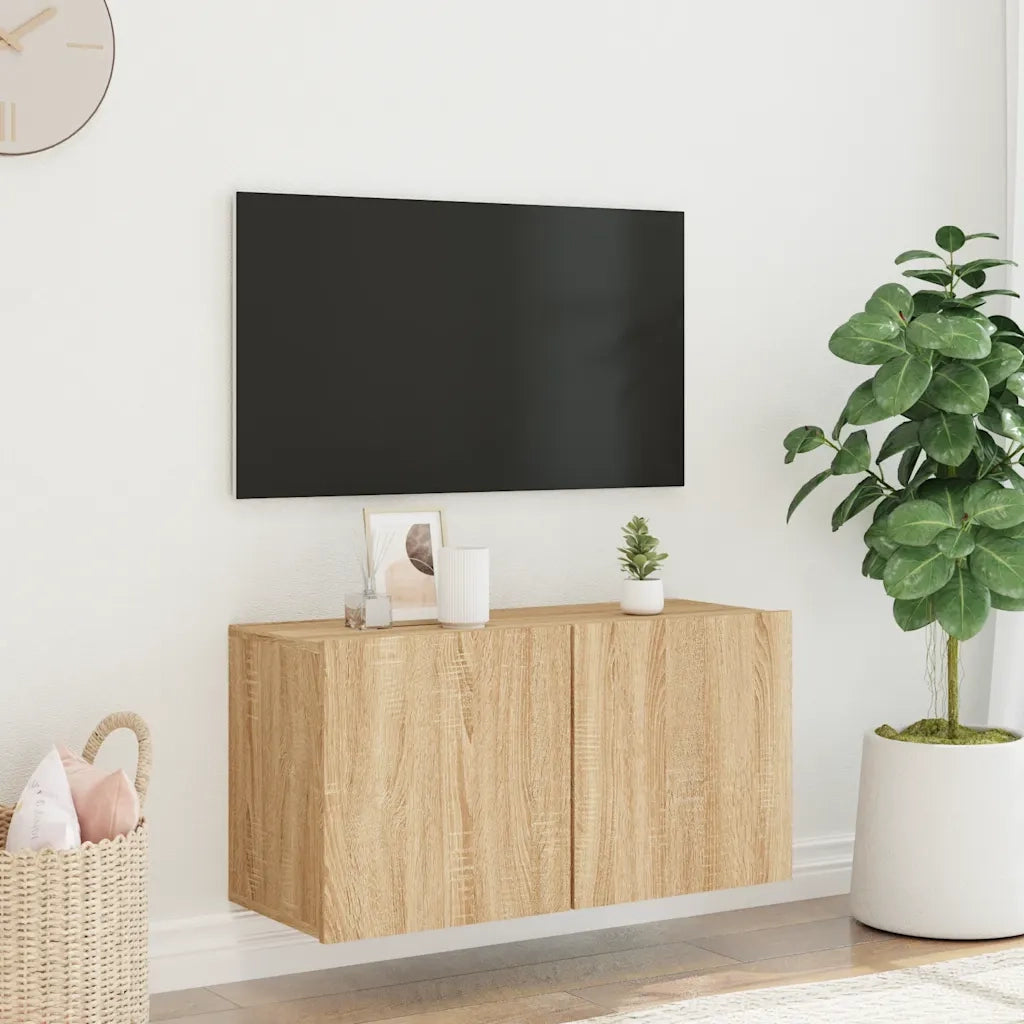 Mobile TV a Parete | Armadietto TV | Mobile Porta TV Rovere Sonoma 80x30x41 cm