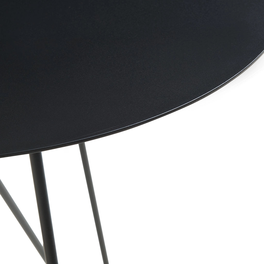 Tavolino Nopimi con Piano Rotondo e Gambe a Forcina 45 x Ø43 cm - Nero Opaco [en.casa]