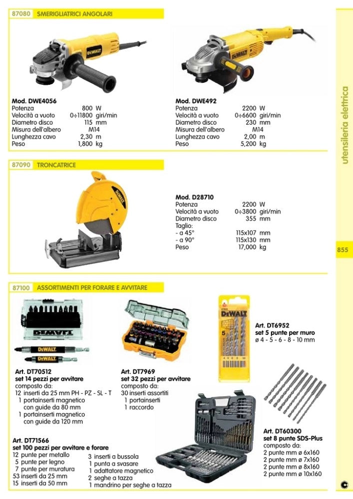 1coppia dewalt spazzole per smerigliatrice angolare art.585041-00 cod:ferx.12639