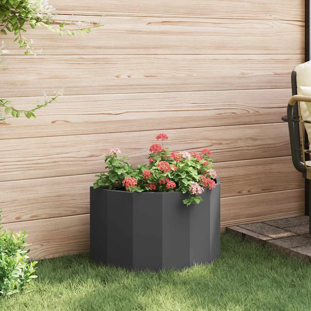 Fioriera | Cassetta per fiori | Vaso Nero 60 x 30 x 35 cm Acciaio