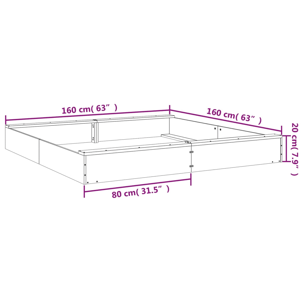 Sabbiera con Sedute Quadrata in Legno Massello di Douglas 825042