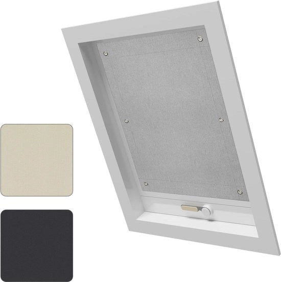 Tende di riscaldamento per finestre 48 x 93 cm grigio senza perforazioni - zonterapia oscurante con presine Tende di riscaldamento per finestre