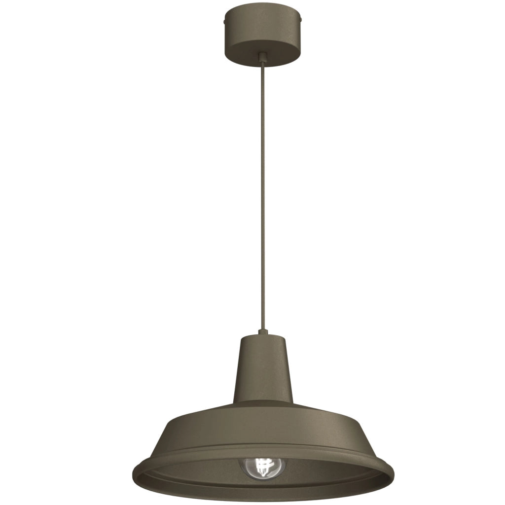 Lampada sospesa industriale 1xE27 bronzo titanio Luminex