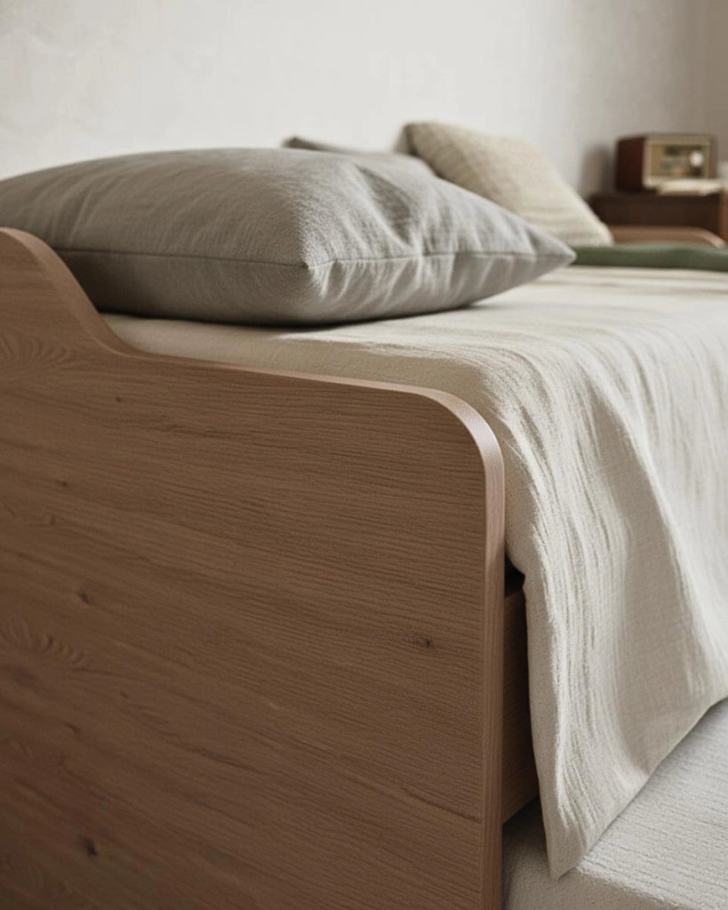 Letto attrezzato Jonny - Letto salvaspazio moderno per cameretta - Struttura virginia con cassettone avio - Letto estraibile inferiore - Rete a doghe inclusa e materassi esclusi_