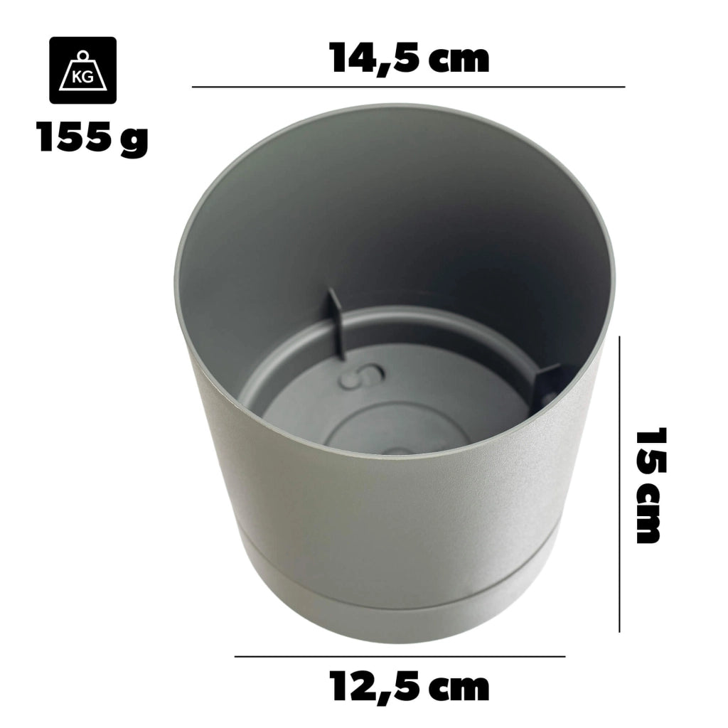 Vaso da fiori KADAX con supporto, rotondo, in plastica, 14,5 cm