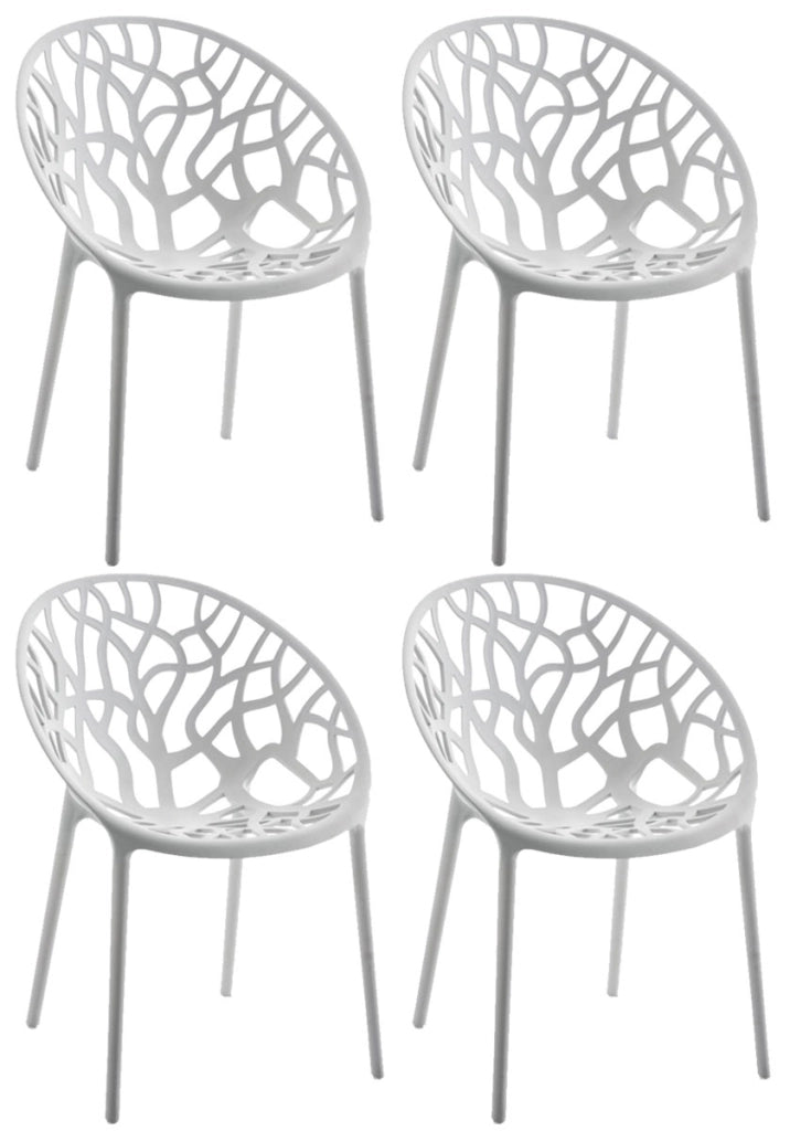 Set 4 sedie da giardino HOPE grigio chiaro