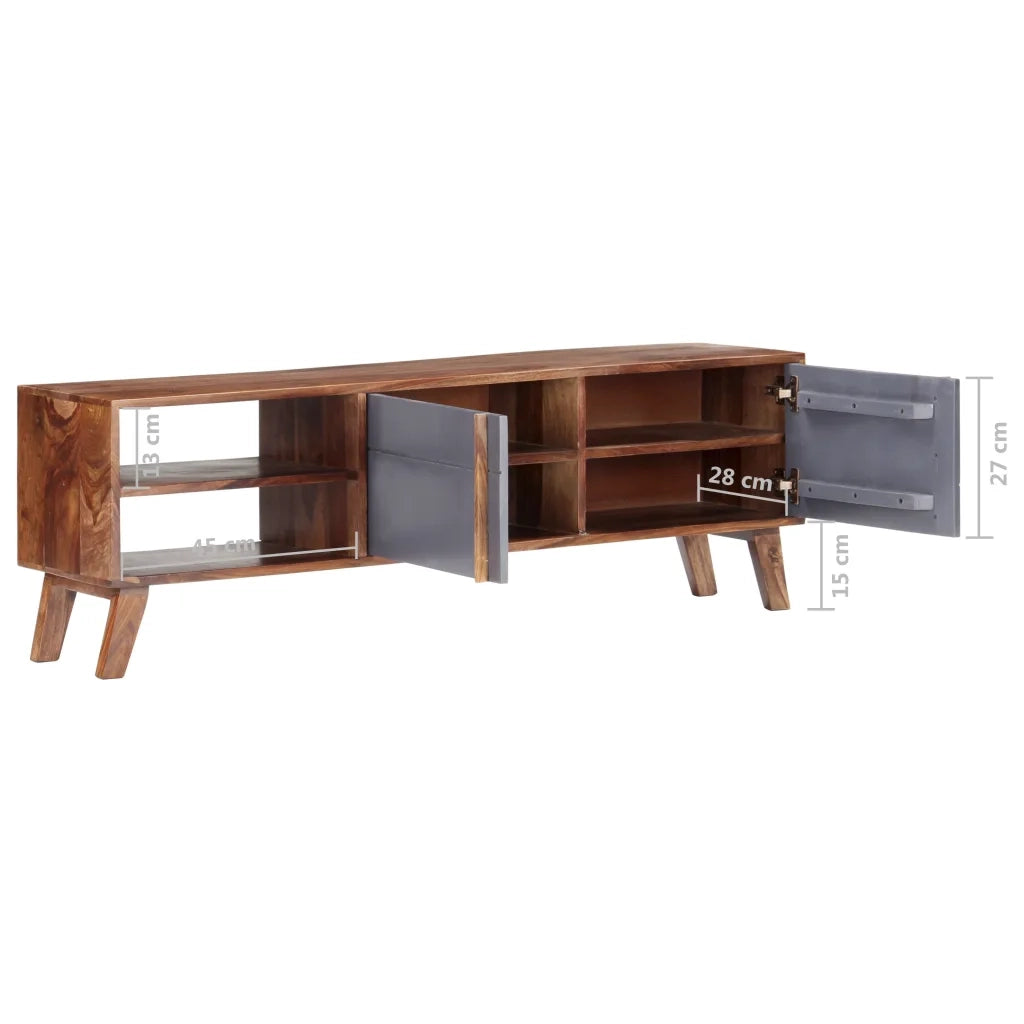 Mobile Porta TV-Mobile per TV-Credenza TV Grigio 140x30x45 cm in Legno Massello