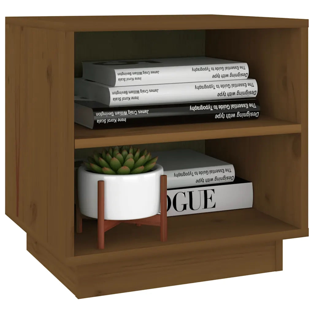 Comodini 2 pz-Set di 2 Tavolino da notte Ambrati 40x34x40 cm in Legno Massello di Pino