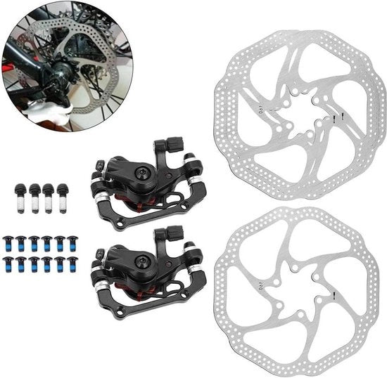 Freno a disco da montagna - Freno a disco meccanico per bicicletta da dietro - Set con dischi da 160 mm - Richiede contenuto HTML.